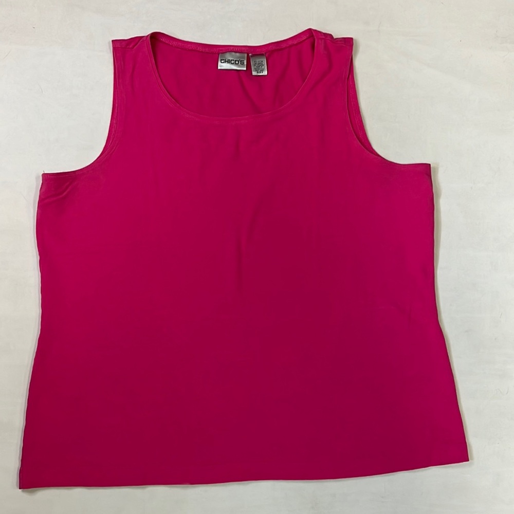 Chico’s Tank Top Women’s Size XL Pink Knit Sleeveless Tee Shirt
